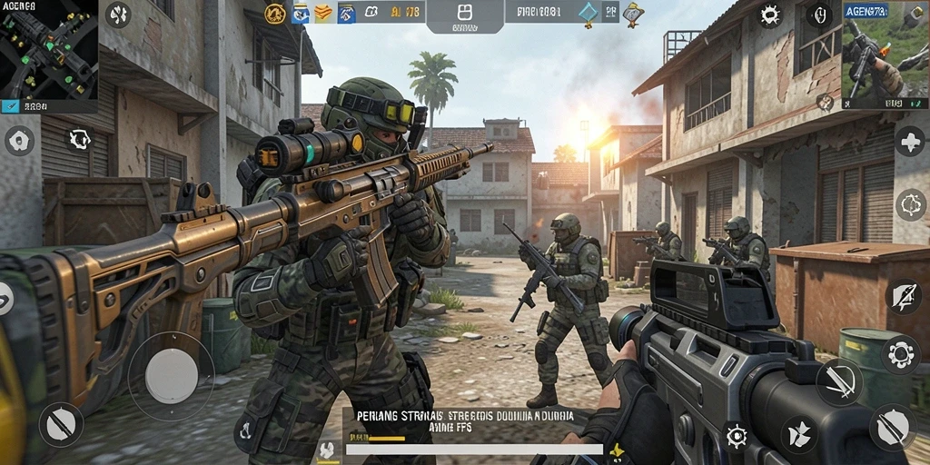 Tampilan seru dari gameplay beraksi AGEN878 di arena pertempuran.