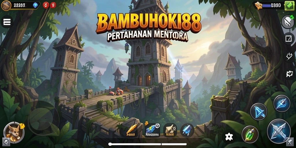 Tangkapan layar gameplay BAMBUHOKI88 yang mendebarkan dari Tower Defense.