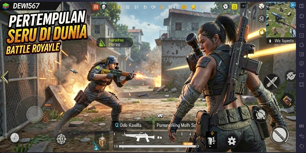 Tangkapan layar DEWI567 menampilkan pertempuran mendebarkan di arena Battle Royale.