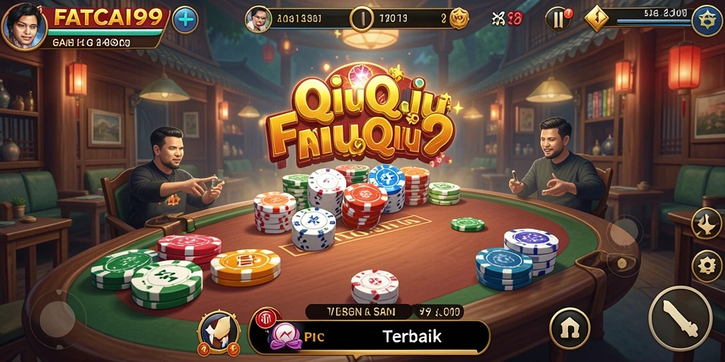 Tampilan menarik dari gameplay QiuQiu di FATCAI99.