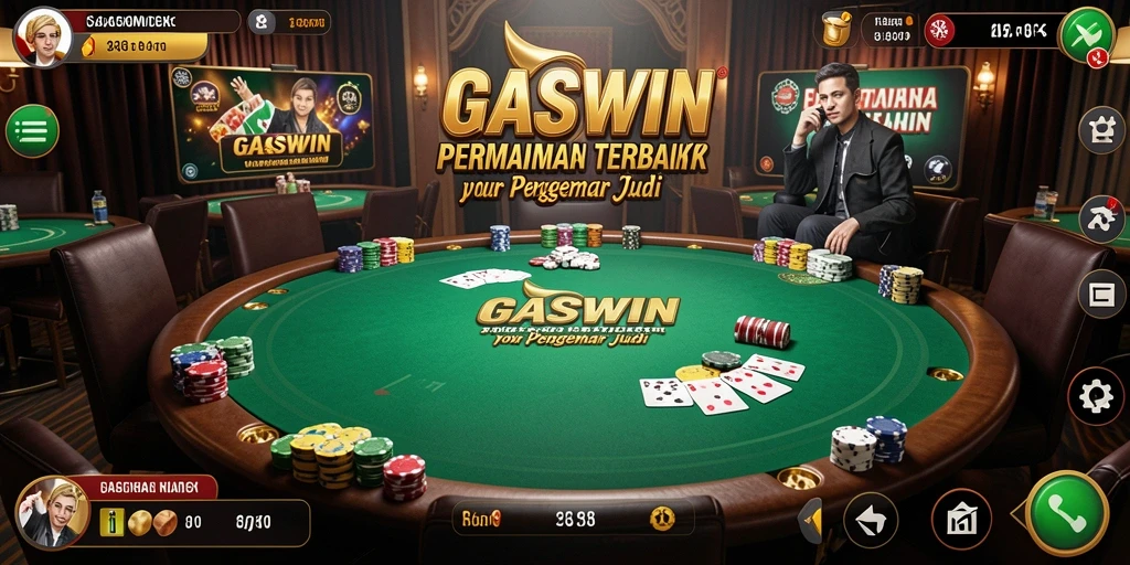 Tampilan gameplay poker seru di GASWIN.