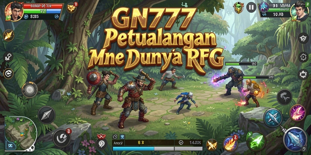 Tampilan saat bertarung dalam dunia fantasi RPG GN777.