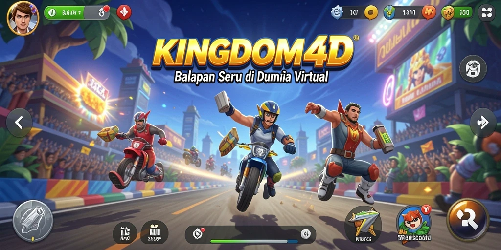 Tampilan gameplay balapan seru di KINGDOM4D.