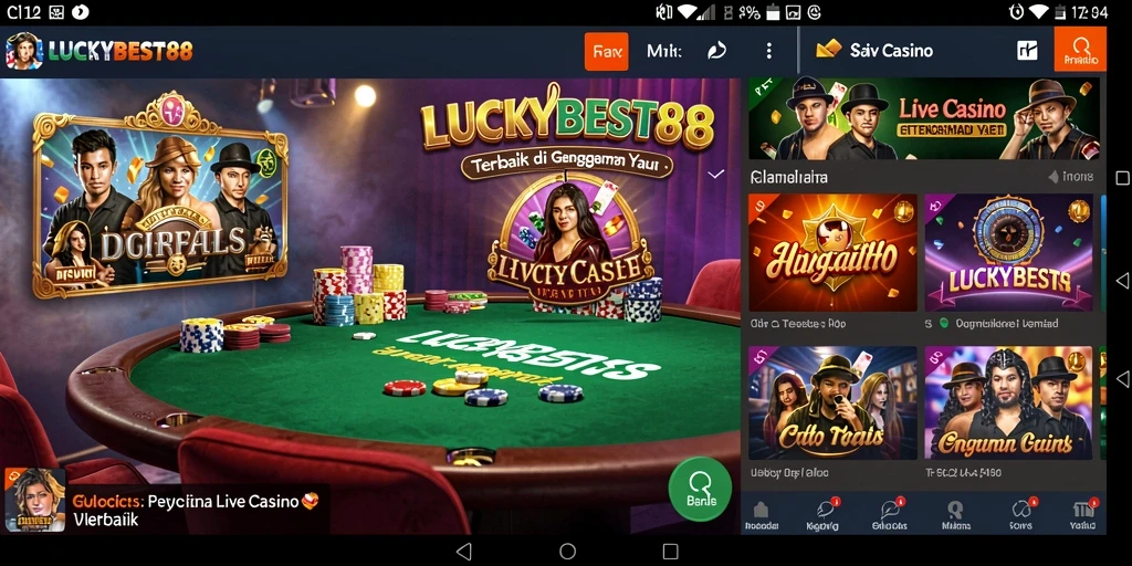 Tampilan menarik dari gameplay live casino LUCKYBEST88 yang mendebarkan.