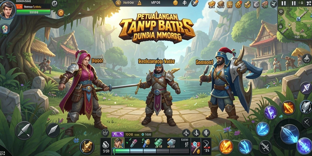 Screenshot gameplay MPO08 yang menampilkan aksi petualangan MMORPG.
