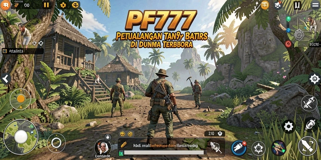 Screenshot gameplay PF777 menunjukkan pemandangan dunia terbuka yang menakjubkan.