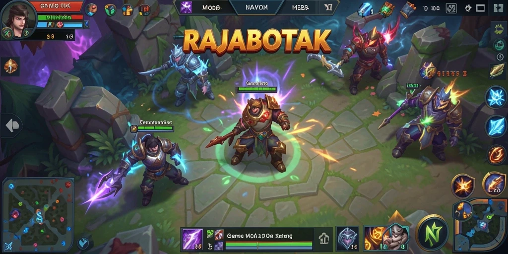 Tangkapan layar gameplay <strong>RAJABOTAK</strong> memperlihatkan pertempuran seru antar tim.