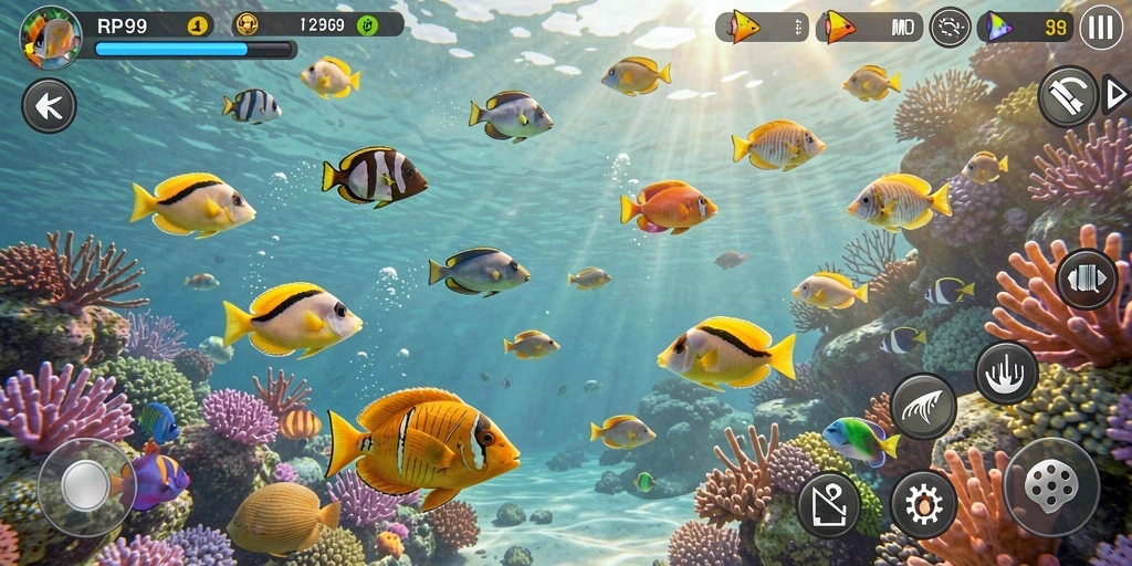 Tampilan gameplay RP99 yang penuh warna dan seru.