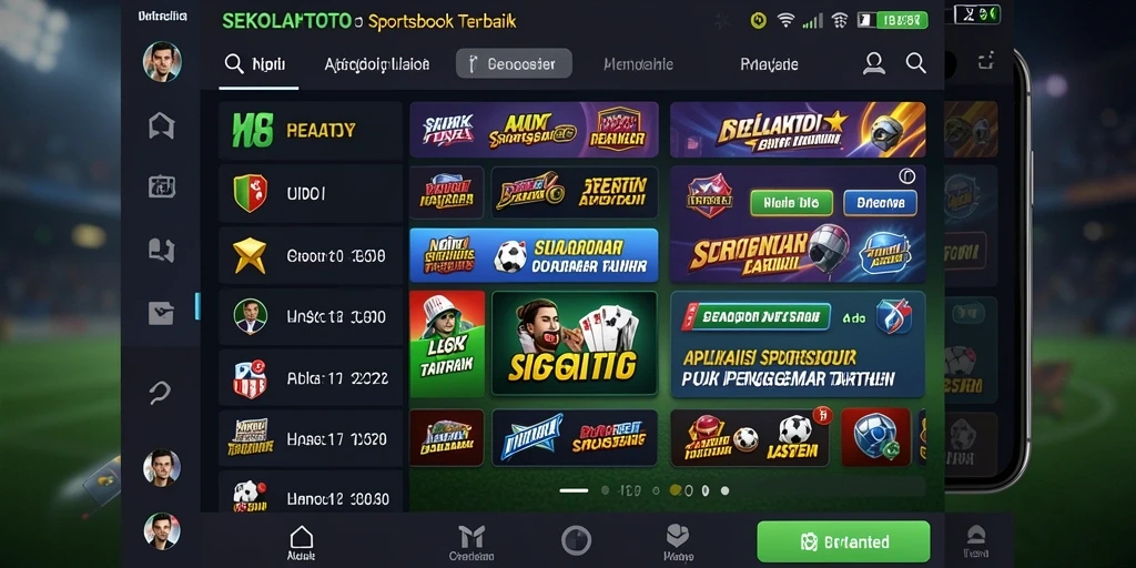 Tampilan gameplay SEKOLAHTOTO dengan berbagai opsi taruhan olahraga.