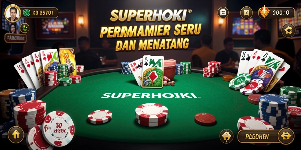 Tampilan gameplay Poker yang menarik dari SUPERHOKI.
