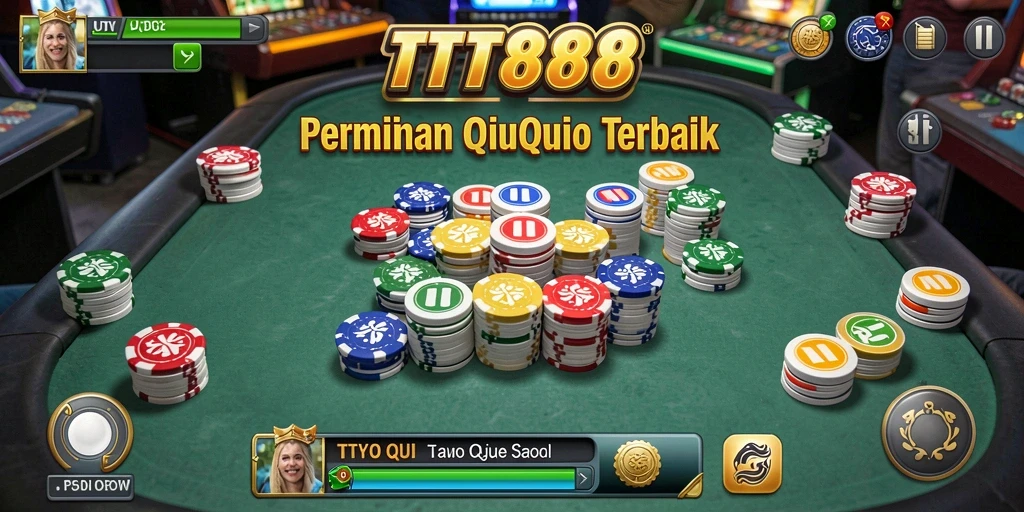 Screenshot utama TTT888 menunjukkan pemain bersenang-senang dalam permainan QiuQiu.