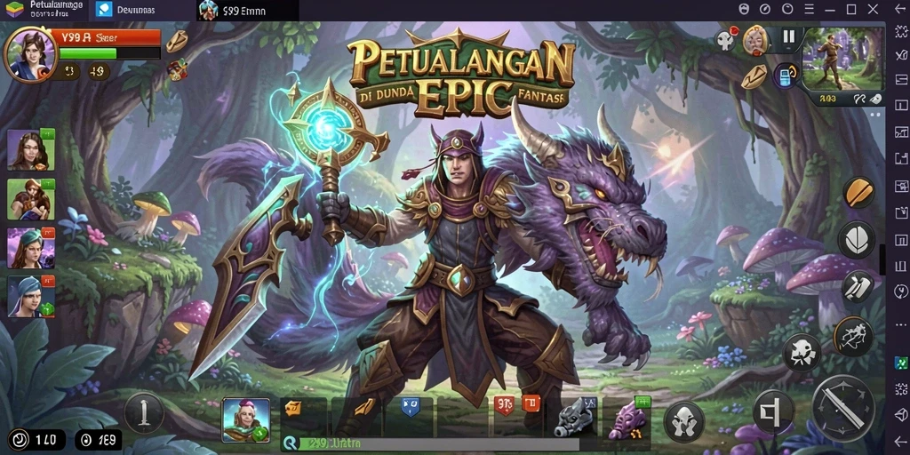Tampilan gameplay menampilkan petualangan epik dan karakter unik dalam Y89.